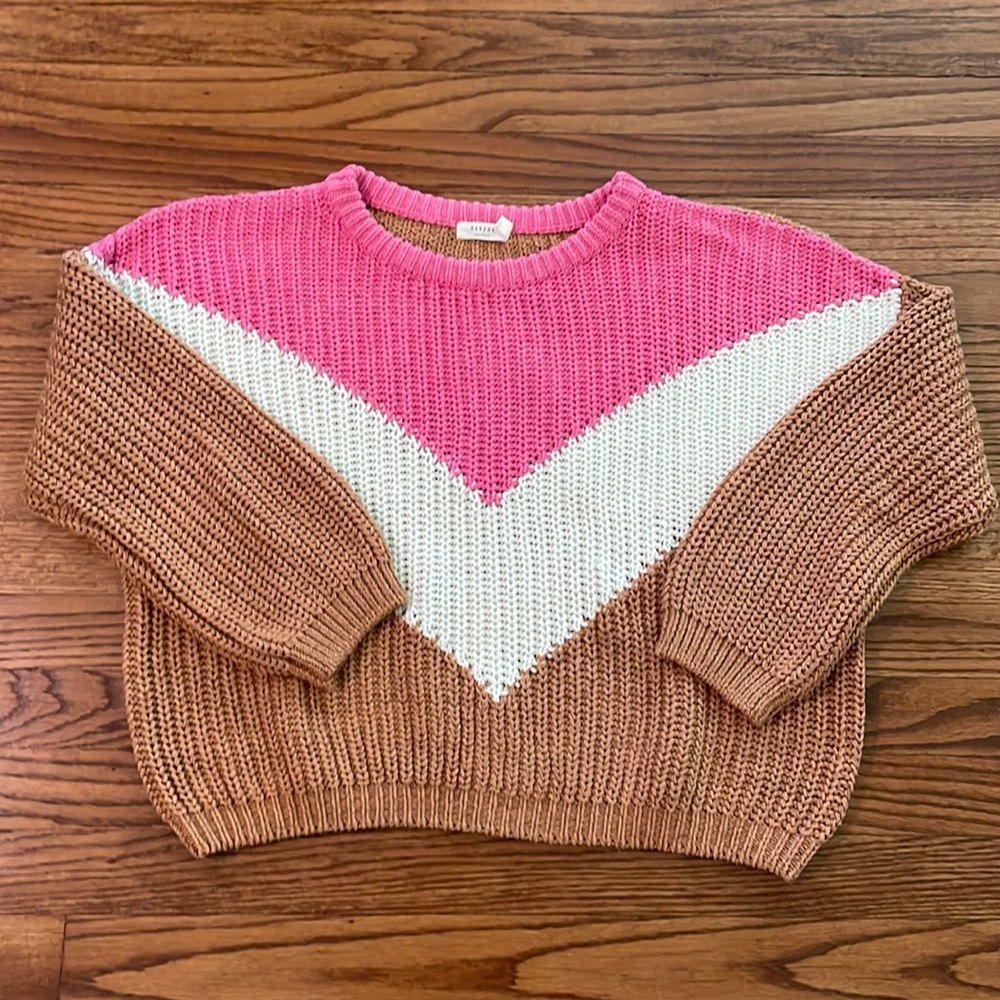 Neapolitan ice cream chevron striped sweater